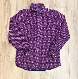 Charleston Threads Men's Crab Print Navy Long Sleeve Button Down Shirt